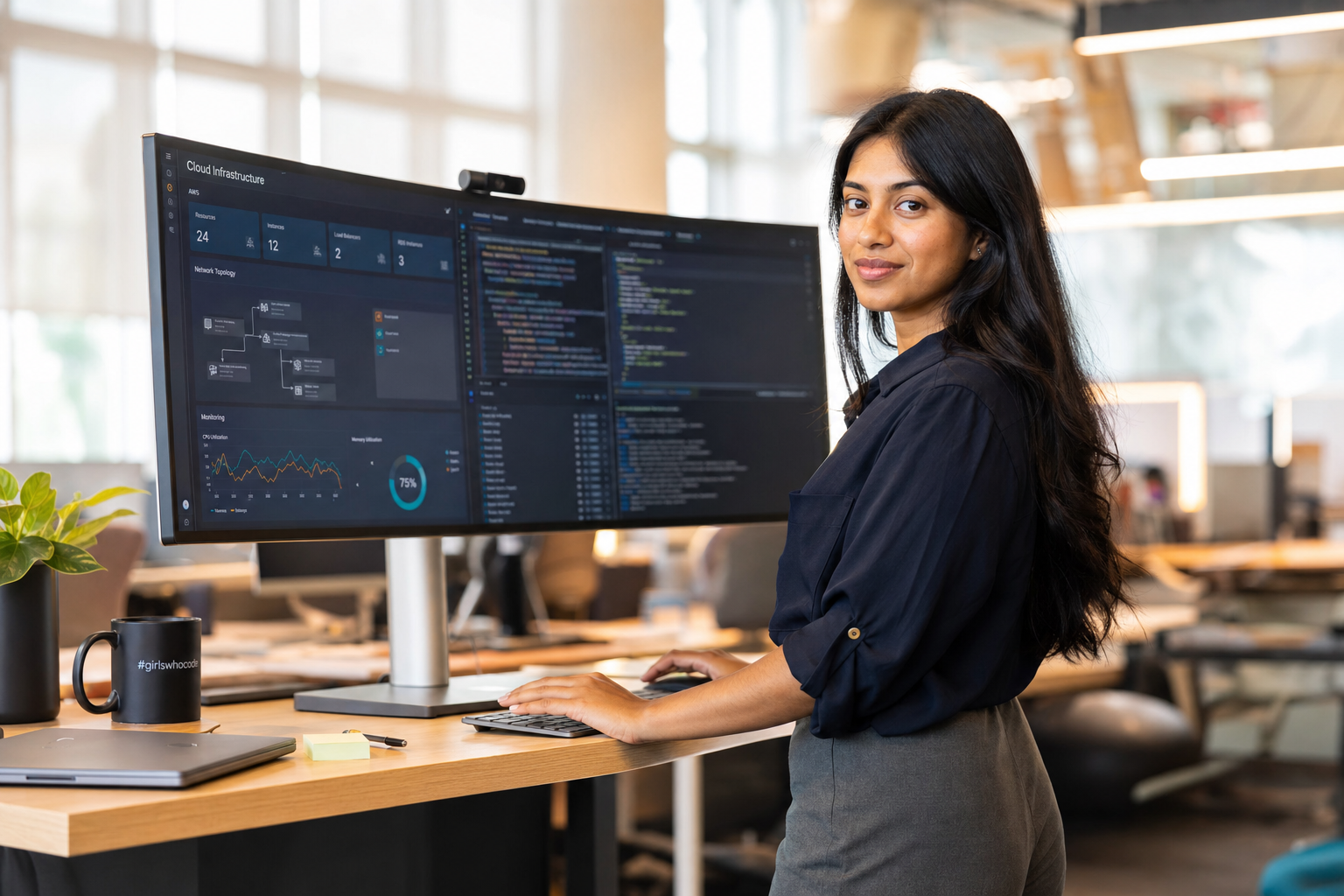 Cloud infrastructure engineer at work