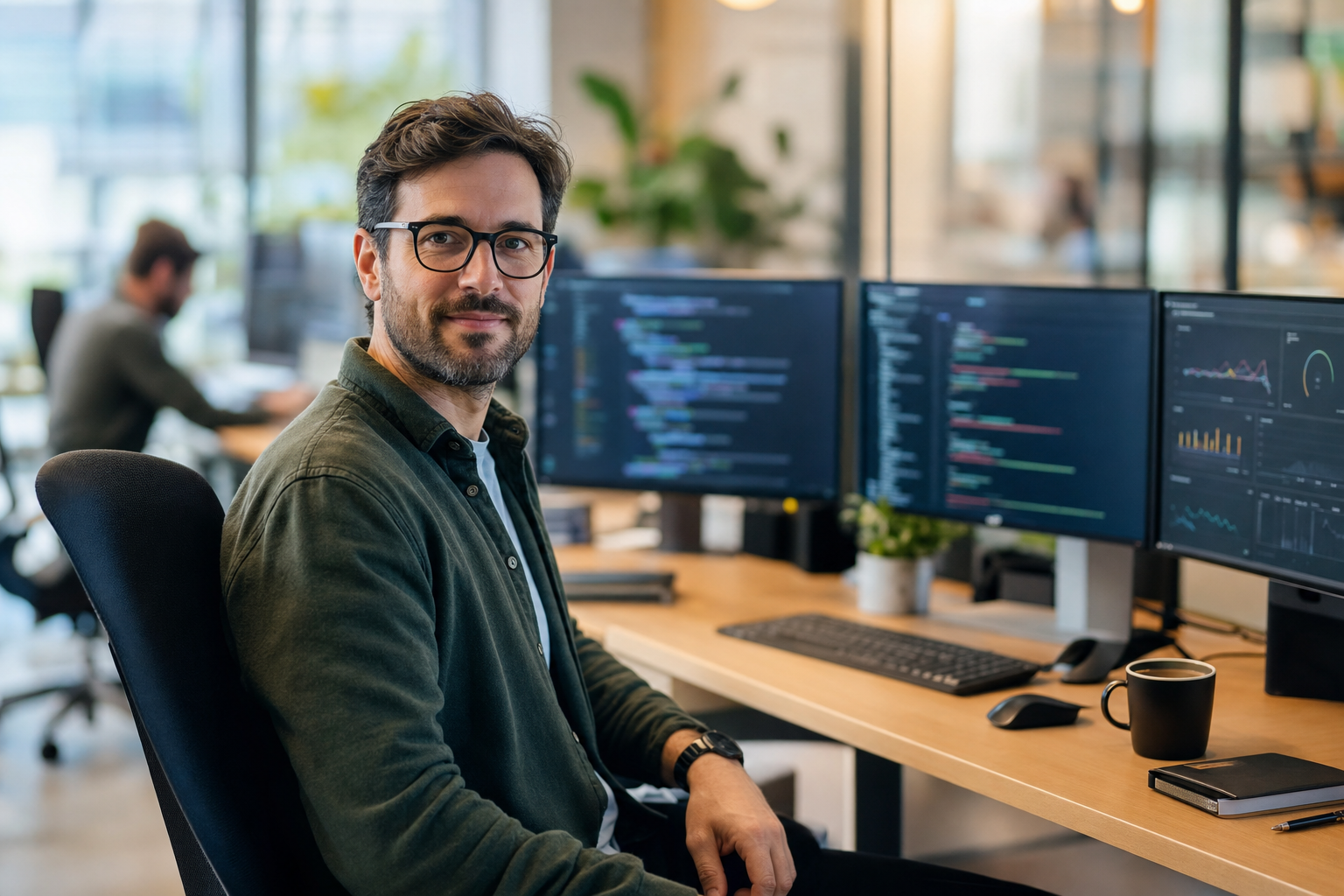 IT engineer at workstation